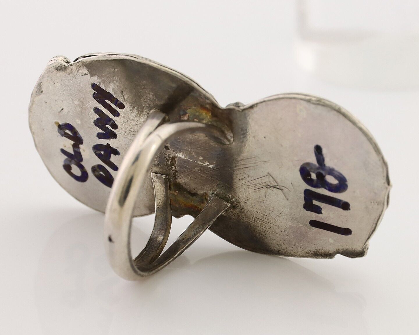 Navajo Handmade Ring 925 Silver Natural Tuquoise Native American Artist C.80's