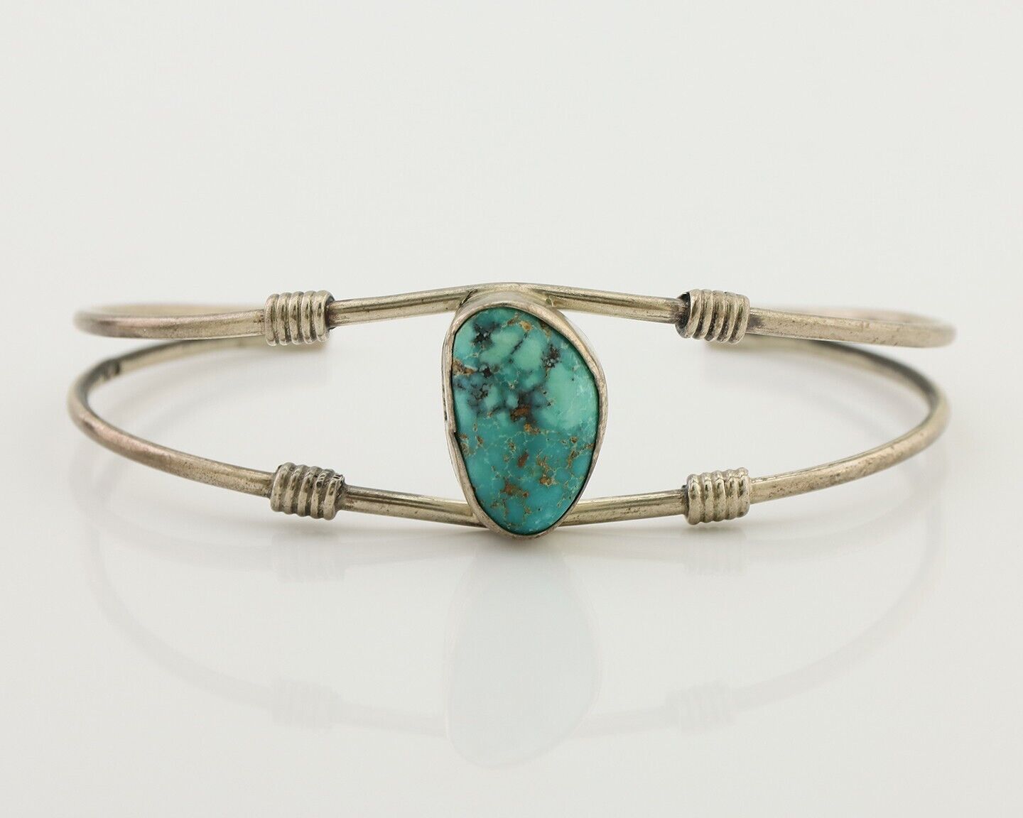 Navajo Bracelet 925 Silver Natural Blue Turquoise Native American C.80's