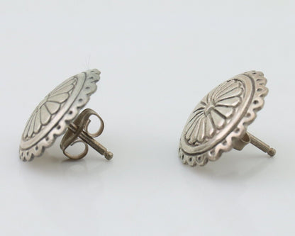 Navajo Small Shield Earrings 925 Silver Native American Artist C.80's