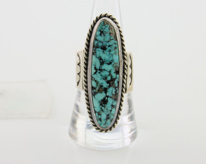 Navajo Ring 925 Silver Natural Blue Green Turquoise Fred Guerro C.80's