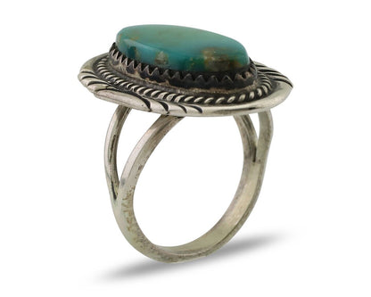 Navajo Ring 925 Silver Natural Turquoise Native American Artist C.80's