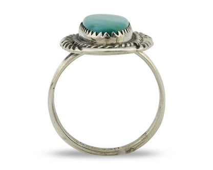 Navajo Ring 925 Silver Natural Turquoise Native Artist Signed USA C.80's