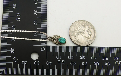 Navajo Necklace 925 Silver Natural Turquoise Artist Signed ALV C.80's