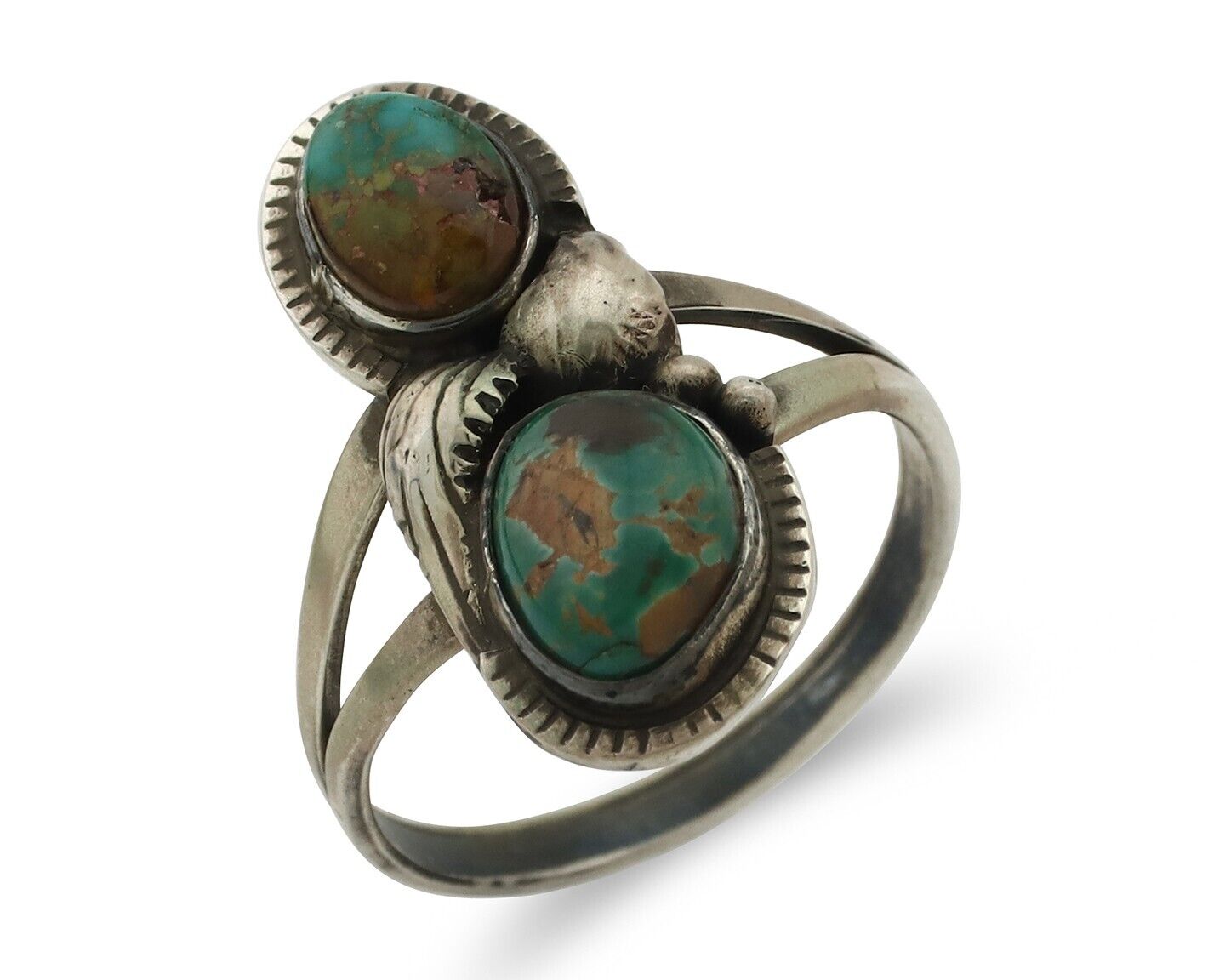 Navajo Ring 925 Silver Natural AAA Blue Turquoise Artist Signed Tom Willeto C80s