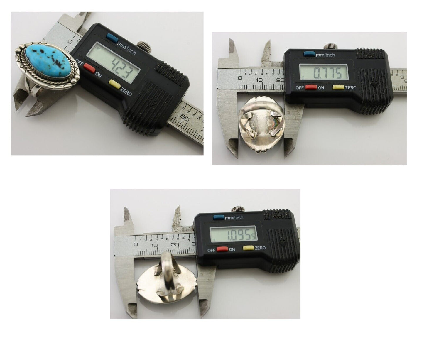 Navajo Turquoise Ring 925 Silver Handmade Native American Artist C.80's