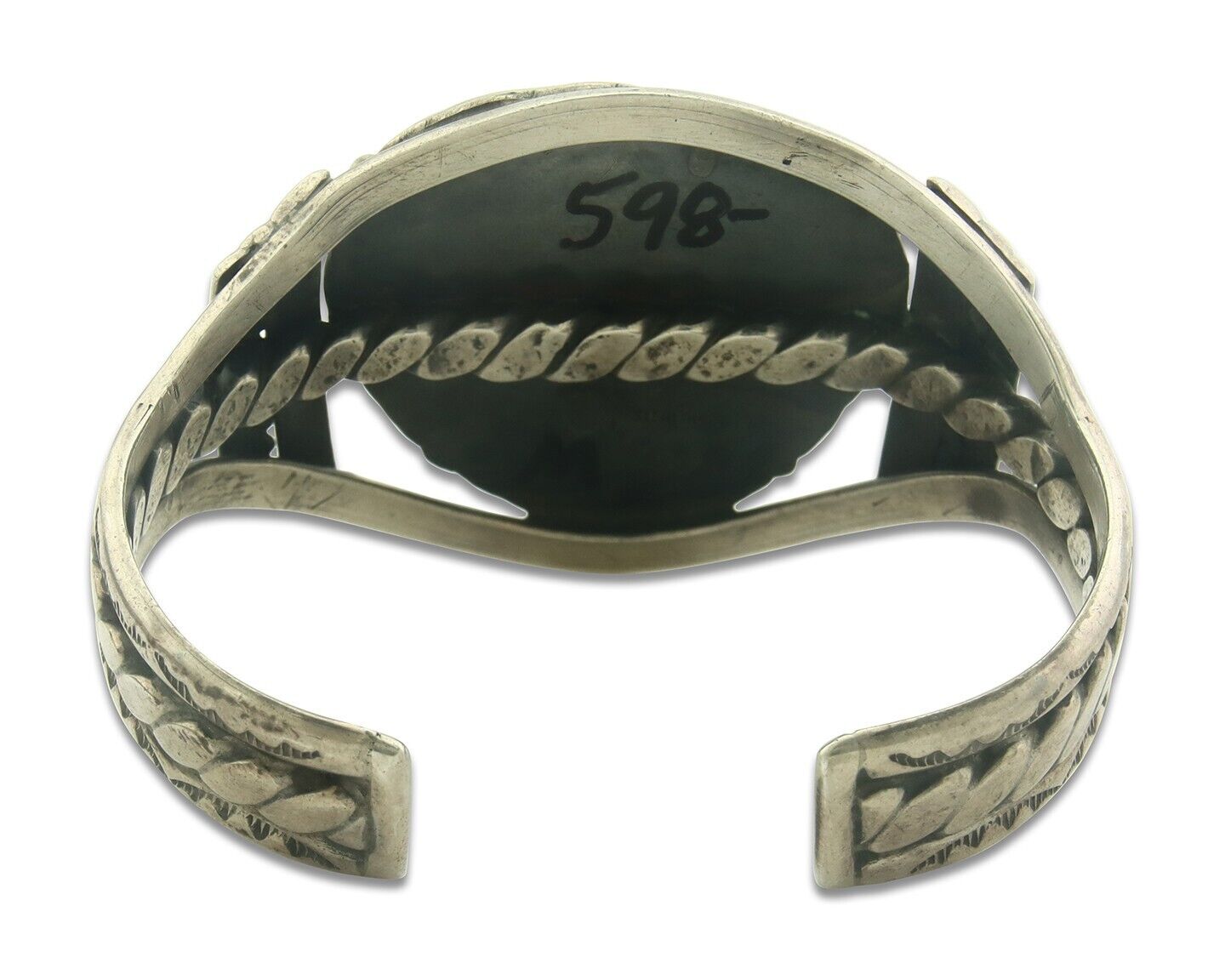 Navajo Bracelet 925 Silver Turquoise Cuff Artist Signed JTL C.80's