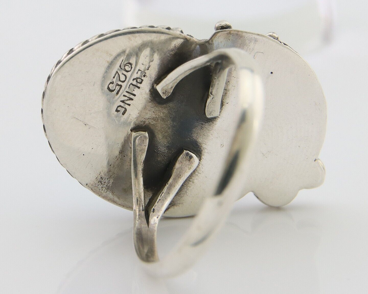 Navajo Handmade Ring 925 Silver Natural Turquoise Native Artist C.80's