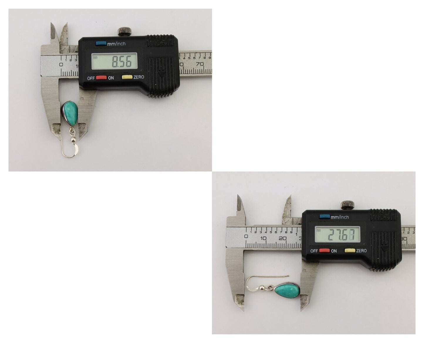 Navajo Dangle Earrings 925 Silver Natural Blue Turquoise Artist Signed M C.80's