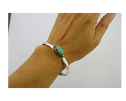 Navajo Cuff Bracelet 925 Silver Turquoise Cuff Native American Artist C.80's
