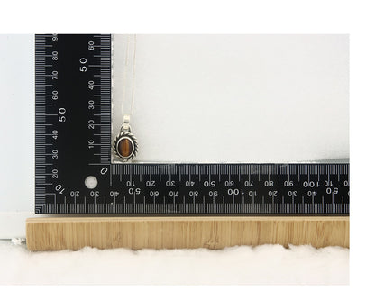 Navajo Sterling Silver Necklace Authentic Tiger Eye Sapphire Vintage Handmade