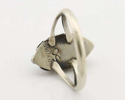 Navajo Ring 925 Silver Sleeping Beauty Turquoise Signed SkyStone Creations C80s