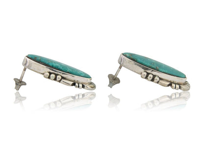 Navajo Dangle Earrings 925 Natural Turquoise Signed Wilson Padilla C.80's