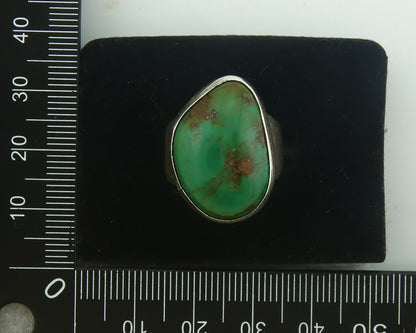 Navajo Ring 925 Sterling Turquoise Handmade Signed M Montoya C.80's Size 7.25