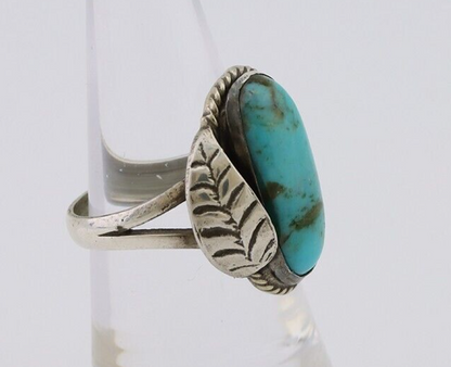 Navajo Handmade Ring 925 Silver Natural Turquoise Native American Artist C.80's