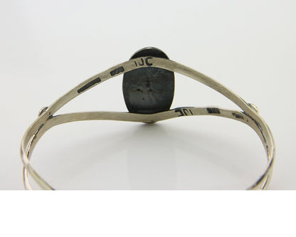 Navajo Cuff Bracelet 925 Silver Turquoise Cuff Artist Signed IJC C.80's