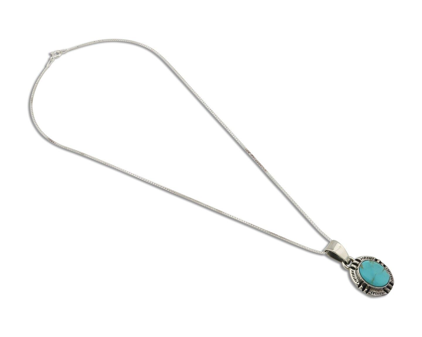 Navajo Necklace 925 Silver Arizona Turquoise Handmade Signed Gecko C.90's