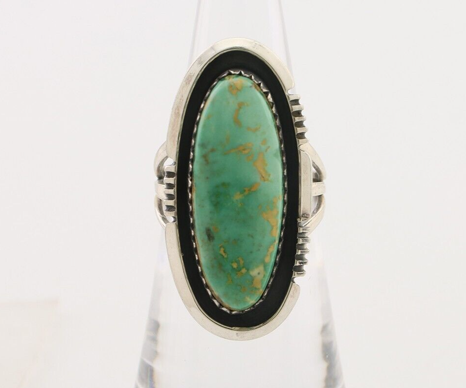 Navajo Ring 925 Silver Natural Blue Turquoise Native American Artist C.80's