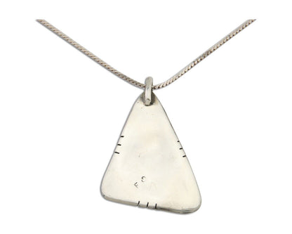 Navajo Heart Necklace 925 Silver Natural Turquoise Artist Signed FG C80s