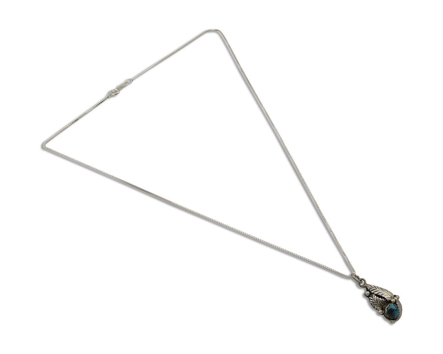 Navajo Necklace 925 Silver Natural Blue Turquoise Artist Signed Yazzie C.80's