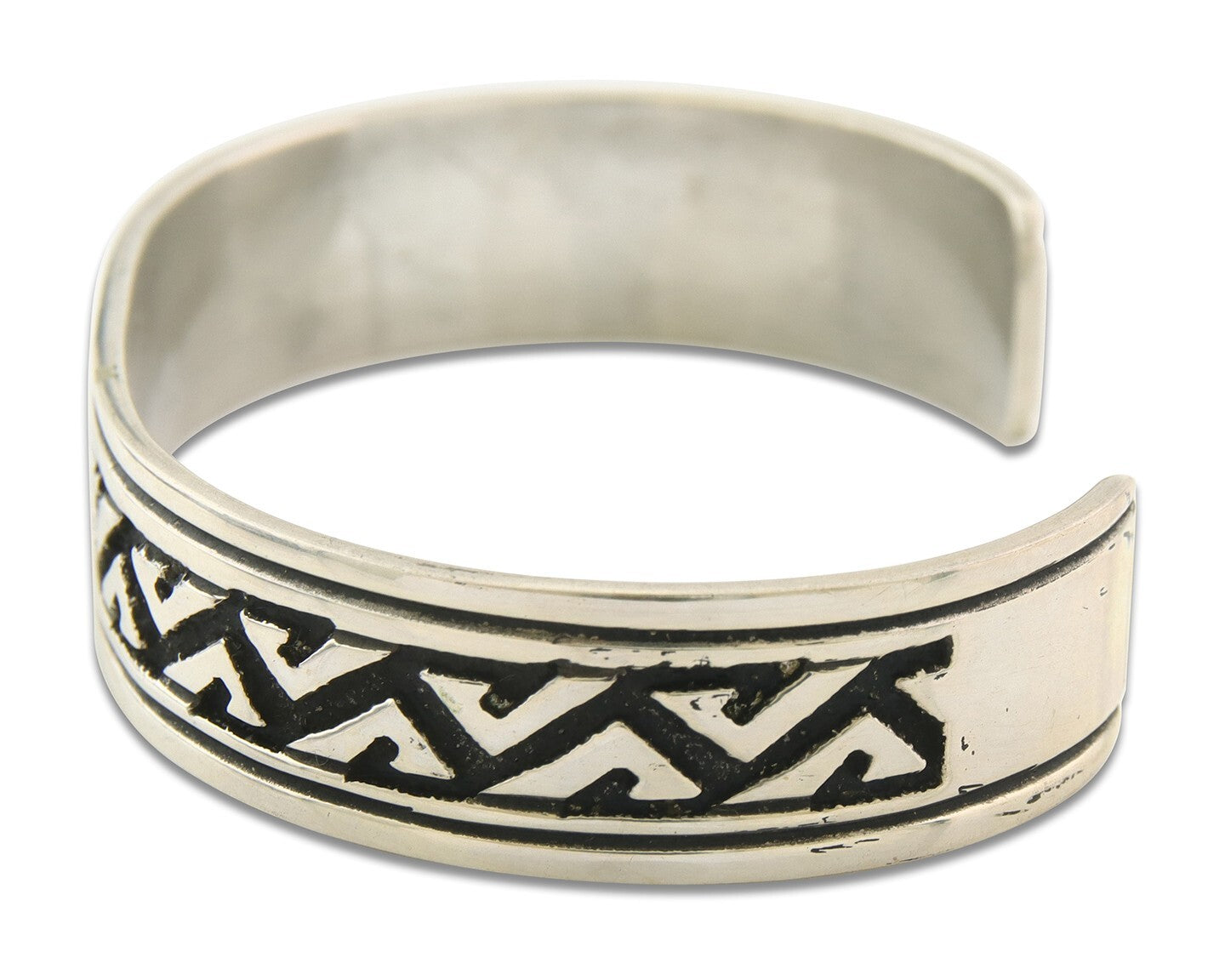 Navajo Bracelet 925 Silver Artist Signed Thomas Singer Cuff Made in the 1980's