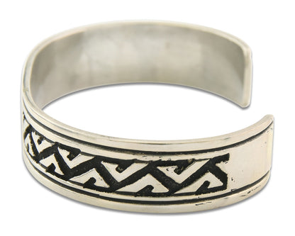 Navajo Bracelet 925 Silver Artist Signed Thomas Singer Cuff Made in the 1980's