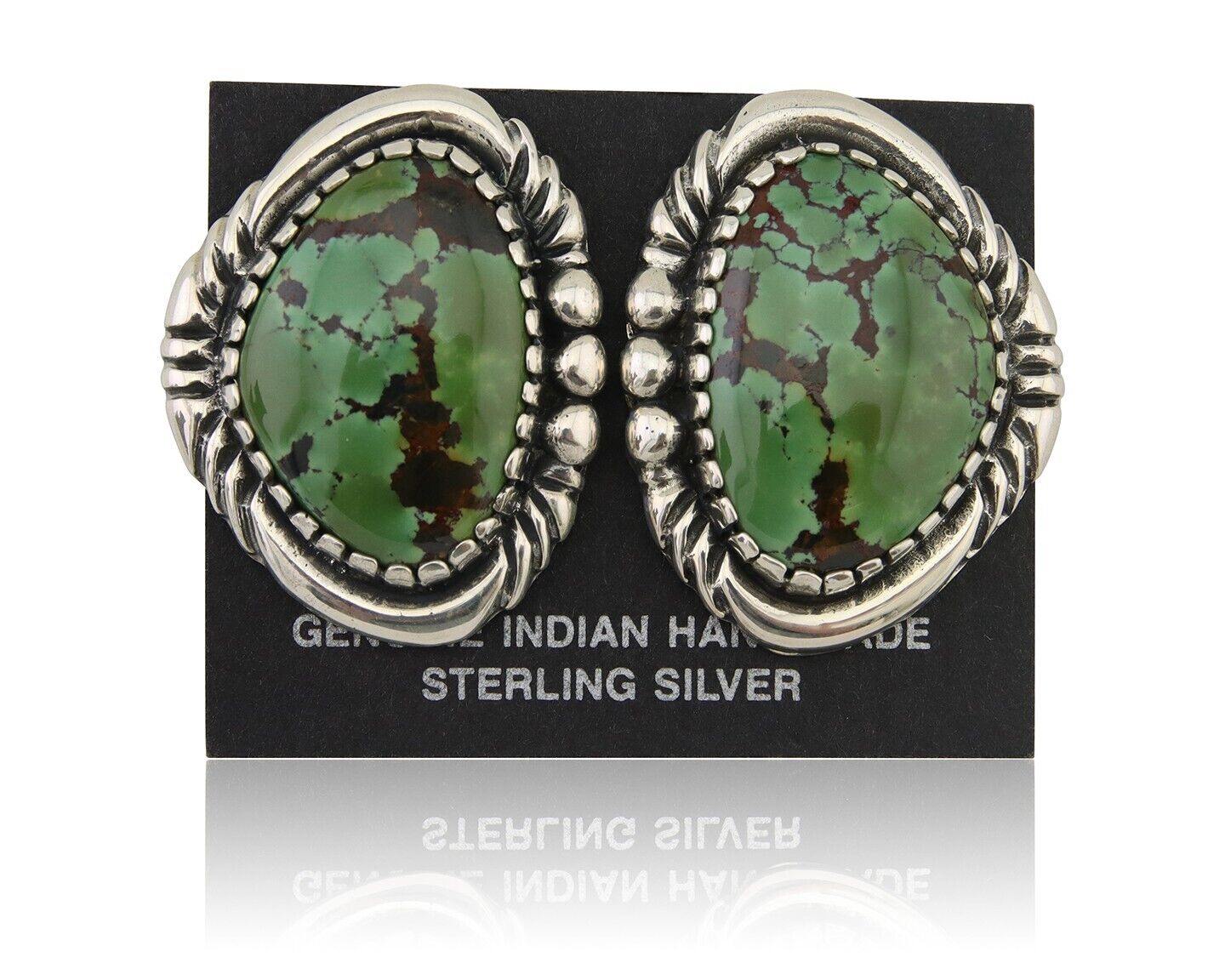 Navajo Earrings 925 Natural Turquoise Native American Artist C.80's