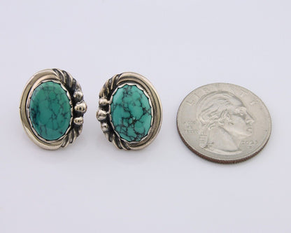 Navajo Paw Earrings 925 Silver Blue Turquoise Native American Artist C.80's