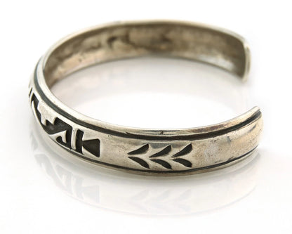 Navajo Cuff Bracelet 925 Sterling Silver Vintage Handmade Signed T Singer