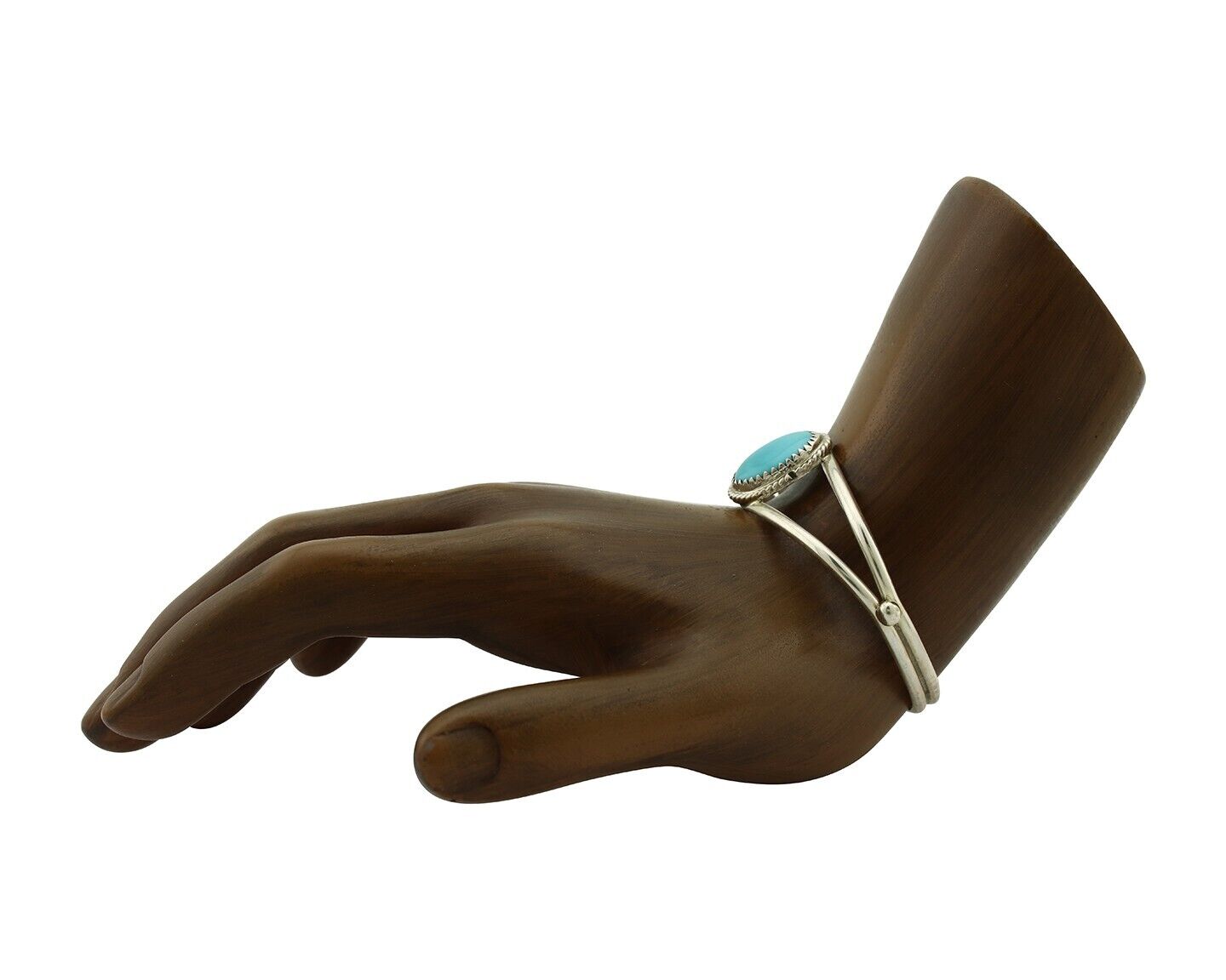 Navajo Bracelet 925 Silver Sleeping Beauty Turquoise Native Artist C.80's
