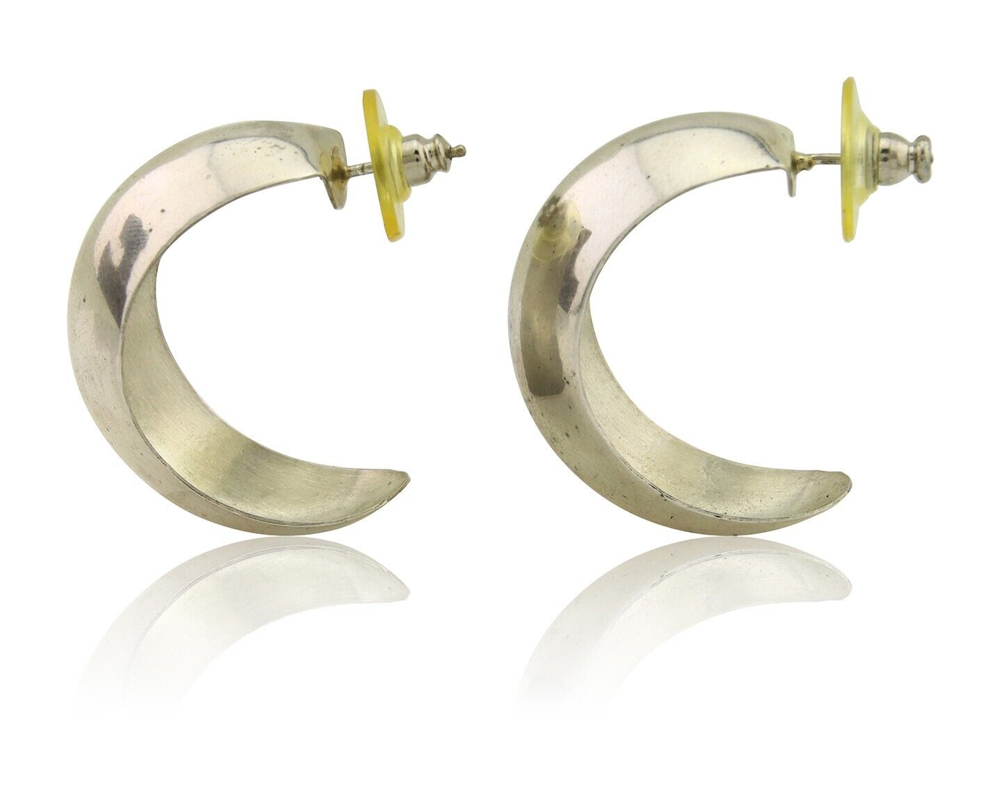 Navajo Earrings 925 Silver Half Hoop Native American Artist C.80's