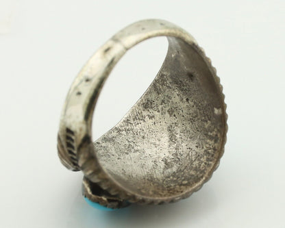 Zuni Ring .925 Silver Natural Sleeping Beauty Turquoise Native Artist C.80's