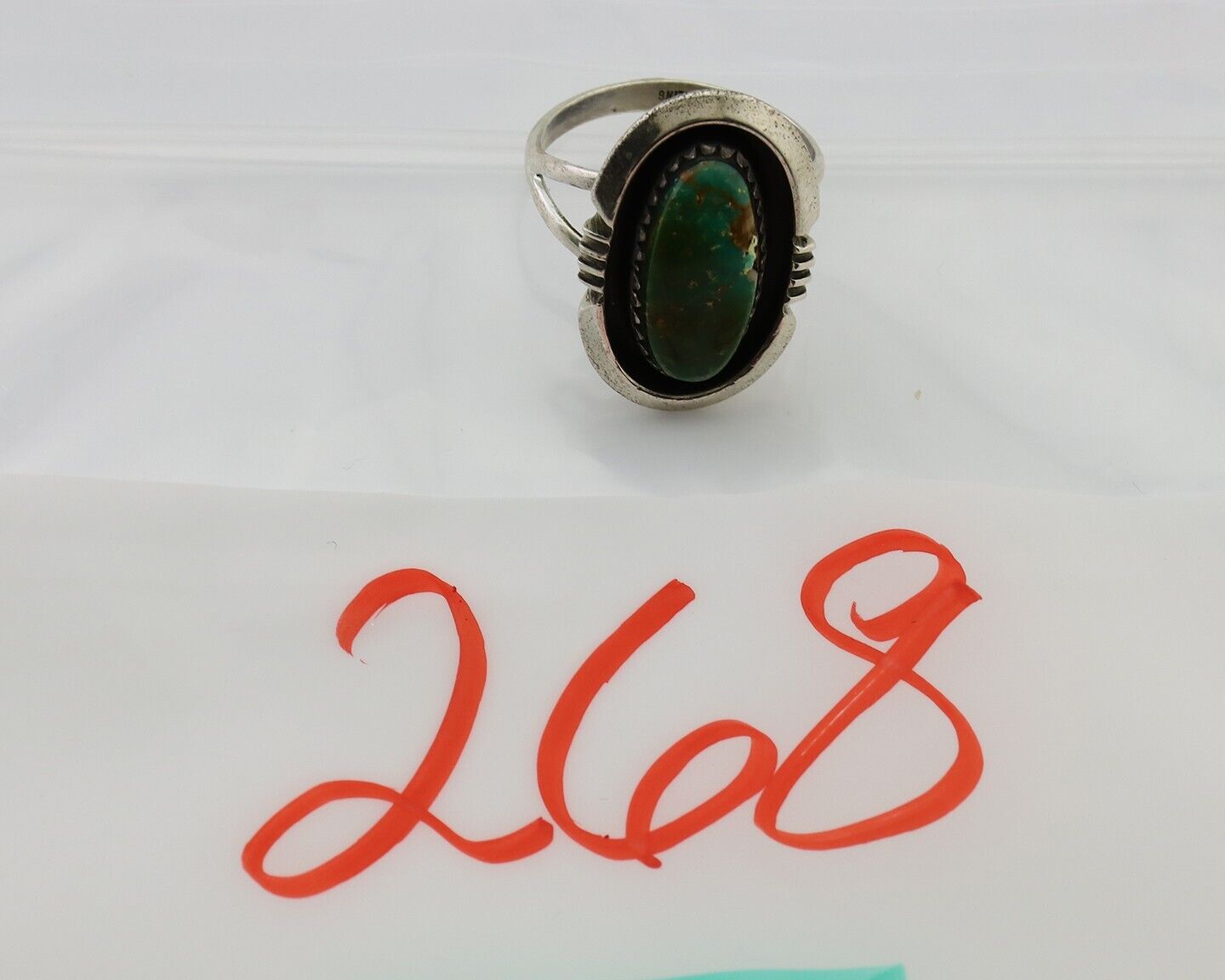 Navajo Ring 925 Silver Natural Turquoise Native American Artist C.80's