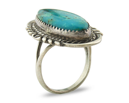 Vintage Navajo Ring 925 Sterling Silver Authentic Turquoise Handmade Size 6.75