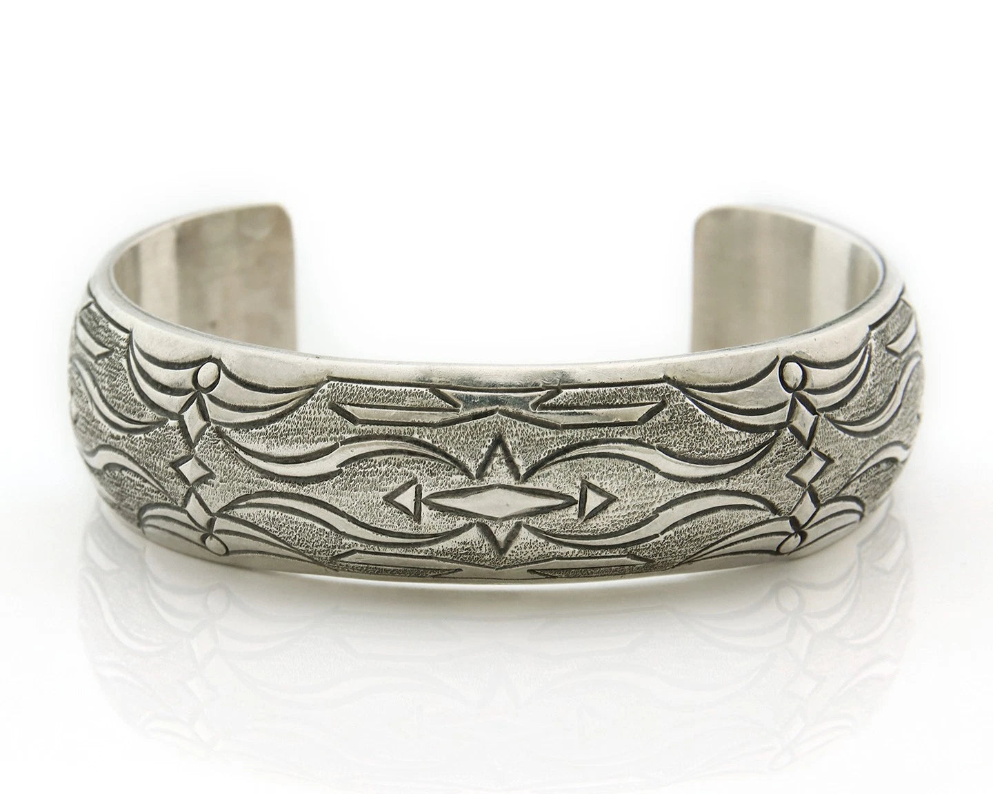 Navajo Cuff Bracelet 925 Sterling Silver Vintage Handmade Signed Florence TAHE