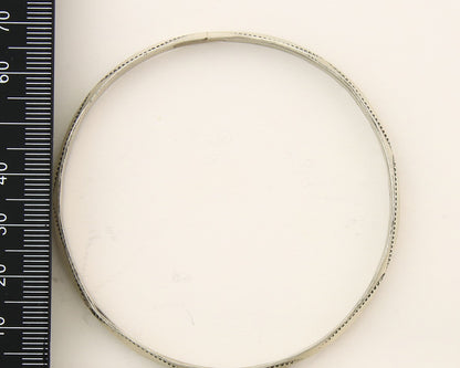 Navajo Bangle Bracelet 925 Silver Hand Stamped Triangle Native Artist C.80's