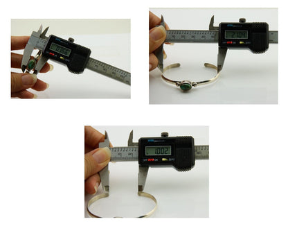 Navajo Cuff Bracelet Spiderweb Turquoise 925 Silver Native American Artist C.80s