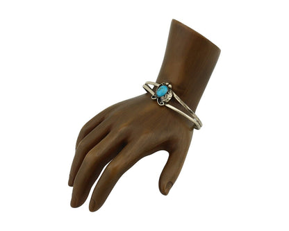 Navajo Slave Bracelet 925 Silver Arizona Turquoise Native American Artist C.80's