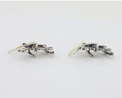 Navajo Kokopelli Dangle Earrings 925 Silver Native American Artist C.80's
