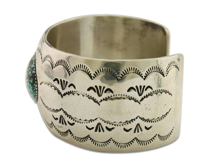 Navajo Bracelet 925 Silver Mine 8 Turquoise Cuff Native American Artist C.80's