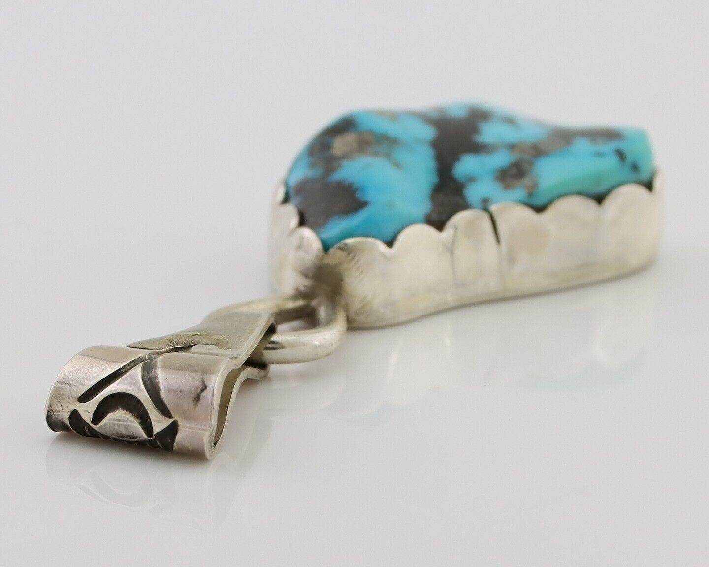 Navajo Necklace Pendant 925 Silver Turquoise Artist Tony Guerro C.80's