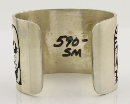 Navajo Kokopelli Bracelet 925 Silver Native American Artist Handmade C.80's