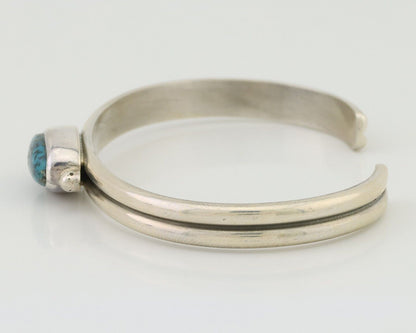 Navajo Cuff Bracelet 925 Silver Natural Blue Turquoise Native American C.80's