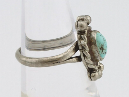 Navajo Ring 925 Silver Natural Blue Turquoise Native American Artist C.1980's