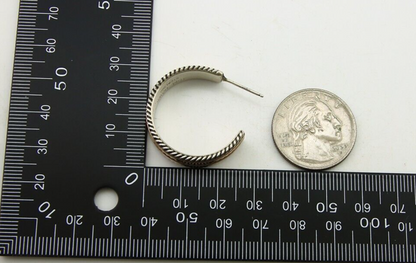 Navajo Earrings 925 Silver & Gold Handmade Artist Signed Tom Hawk C.80's