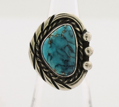 Navajo Handmade Ring 925 Silver Turquoise Native American Artist C.80's