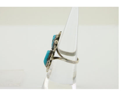 Navajo Ring 925 Silver Turquoise Artist Signed F C.80's