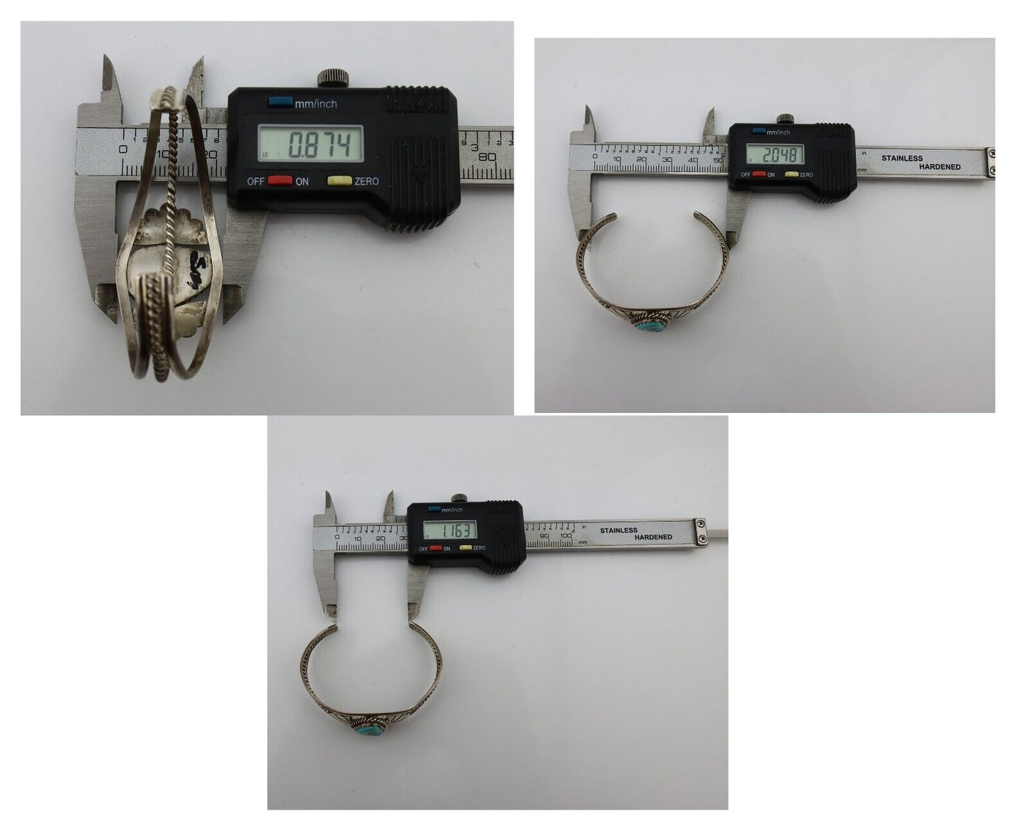 Navajo Bracelet 925 Silver Sleeping Beauty Turquoise Native American Artist C80s