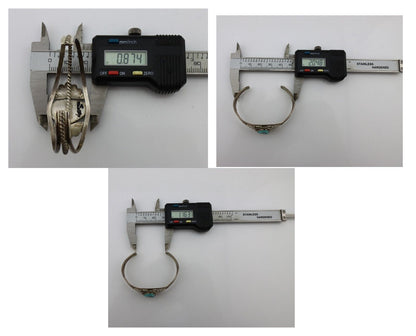 Navajo Bracelet 925 Silver Sleeping Beauty Turquoise Native American Artist C80s