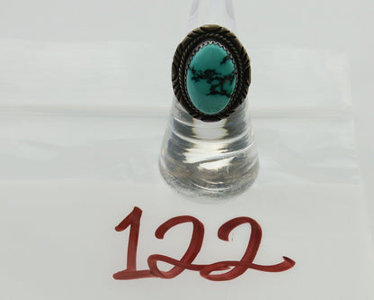 Navajo Hand Stamped Ring 925 Silver Damele Signed USA C.80's