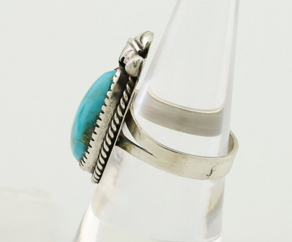 Navajo Ring 925 Silver Natural Blue Turquoise Native American Artist C.80's